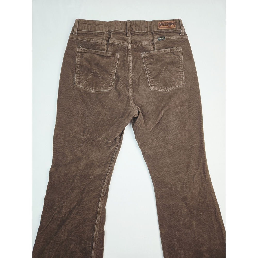 Wrangler High Rise Fleece Flair jeans brown corduroy 12x32 Womens - Picture 3 of 3